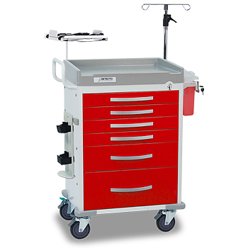 Detecto RC333369RED, 6 Red Drawers, Rescue Series ER Medical Cart