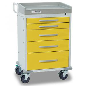 Detecto RC33669YEL, 5 Yellow Drawers, Rescue Series, Isolation Medical Cart