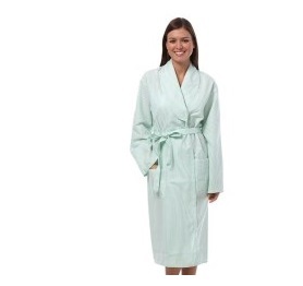 Fashion Seal 1835-2XL, Green Shawl Collor Robe, Poly / Cotton Woven Seersucker, 2X-Large