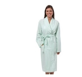 Fashion Seal 1830-XL, Blue Shawl Collor Robe, Poly / Cotton Woven Seersucker, X-Large