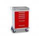 Detecto RC333369RED, 6 Red Drawers, Rescue Series ER Medical Cart 1