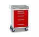 Detecto RC33669RED, 5 Red Drawers, Rescue Series ER Medical Cart 1